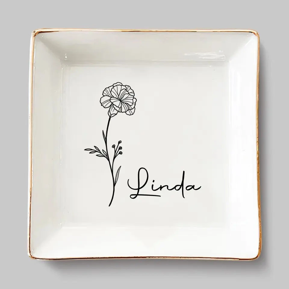 Best Friends Bloom Together - Bestie Personalized Custom Jewelry Dish - Gift For Best Friends, BFF, Sisters 2 Best Friends Bloom Together - Bestie Personalized Custom Jewelry Dish - Gift For Best Friends, BFF, Sisters - Image 2