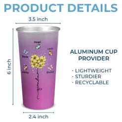 Grandma Fills Your Heart - Family Personalized Custom Aluminum Changing Color Cup - Gift For Mom, Grandma -Pawfect House Store 6697507c6fd80