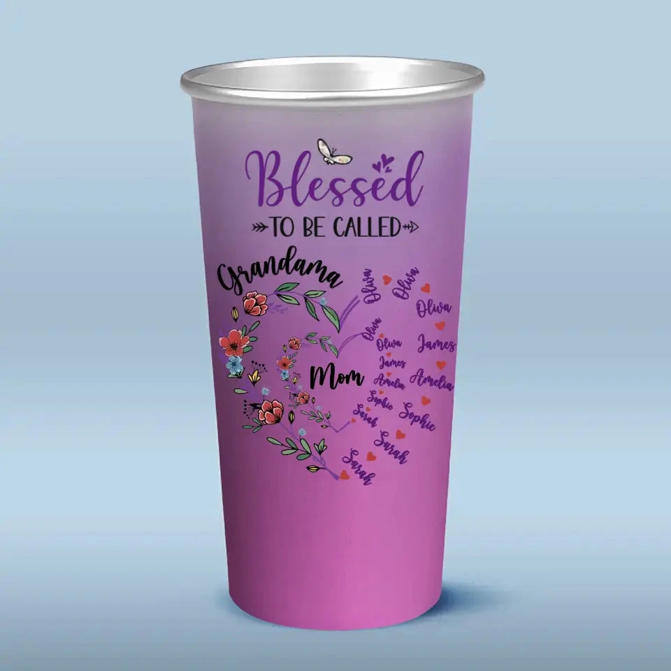 Blessed To Be Called Grandma - Family Personalized Custom Aluminum Changing Color Cup - Gift For Mom, Grandma 2 Blessed To Be Called Grandma - Family Personalized Custom Aluminum Changing Color Cup - Gift For Mom, Grandma - Image 2