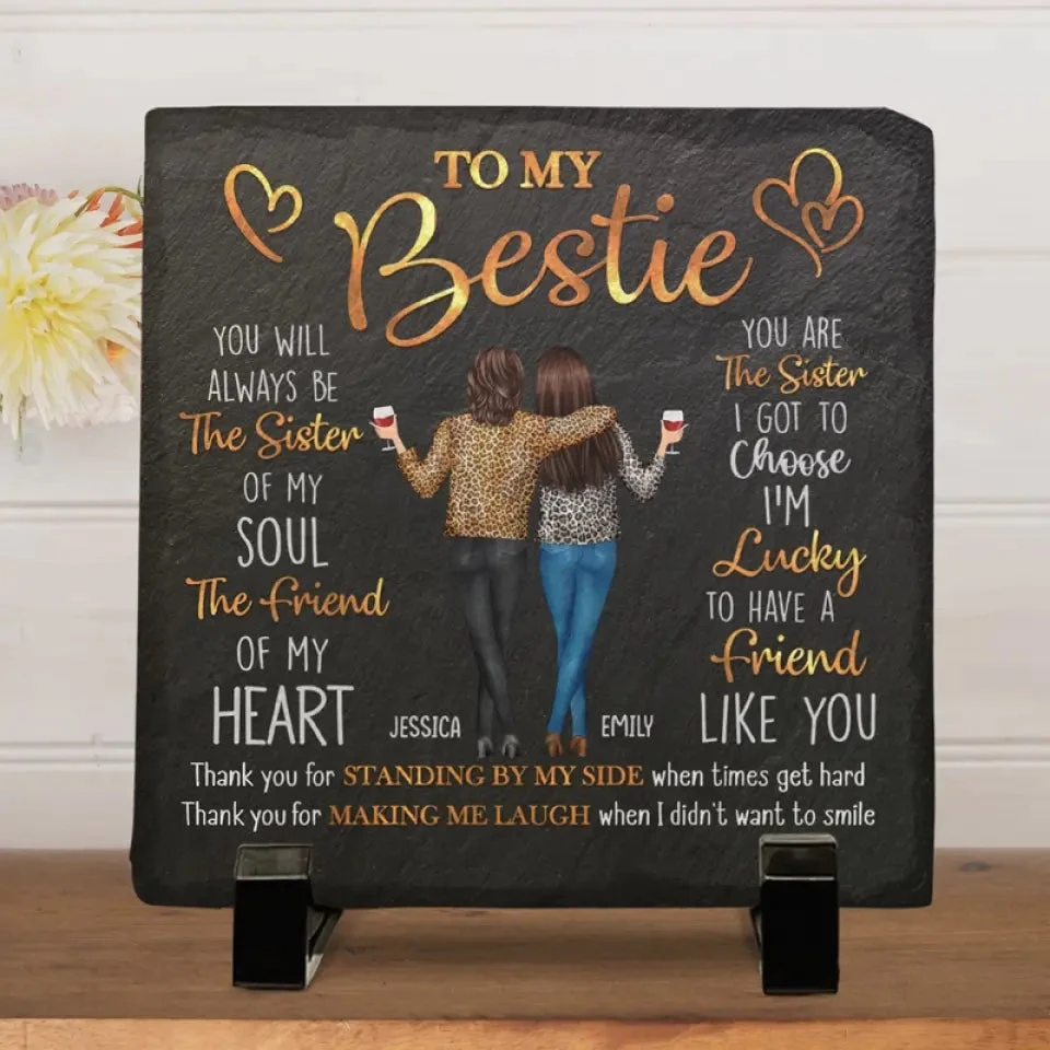 I'm Lucky To Have A Friend Like You - Bestie Personalized Custom Square Shaped Stone With Stand - Gift For Best Friends, BFF, Sisters 1 I'm Lucky To Have A Friend Like You - Bestie Personalized Custom Square Shaped Stone With Stand - Gift For Best Friends, BFF, Sisters