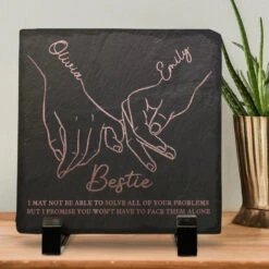 Our Friendship Is Endless - Bestie Personalized Custom Square Shaped Stone With Stand - Gift For Best Friends, BFF, Sisters 5 Our Friendship Is Endless - Bestie Personalized Custom Square Shaped Stone With Stand - Gift For Best Friends, BFF, Sisters -Pawfect House Store 66989f1041e32