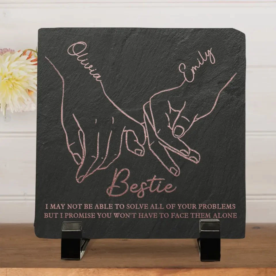Our Friendship Is Endless - Bestie Personalized Custom Square Shaped Stone With Stand - Gift For Best Friends, BFF, Sisters 2 Our Friendship Is Endless - Bestie Personalized Custom Square Shaped Stone With Stand - Gift For Best Friends, BFF, Sisters - Image 2