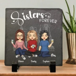 True Friends Are Great Riches - Bestie Personalized Custom Square Shaped Stone With Stand - Gift For Best Friends, BFF, Sisters -Pawfect House Store 6698c276f36cd