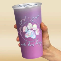 Just A Girl Who Loves Pets - Dog & Cat Personalized Custom Aluminum Changing Color Cup - Gift For Pet Owners, Pet Lovers -Pawfect House Store 6698c3c4483c5