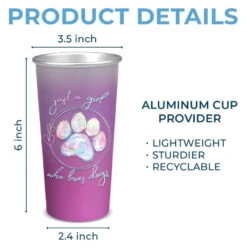 Just A Girl Who Loves Pets - Dog & Cat Personalized Custom Aluminum Changing Color Cup - Gift For Pet Owners, Pet Lovers -Pawfect House Store 6698c3c62ad44