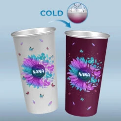 A Happy Family Is But An Earlier Heaven - Family Personalized Custom Aluminum Changing Color Cup - Gift For Mom, Grandma -Pawfect House Store 6698e91fdac57