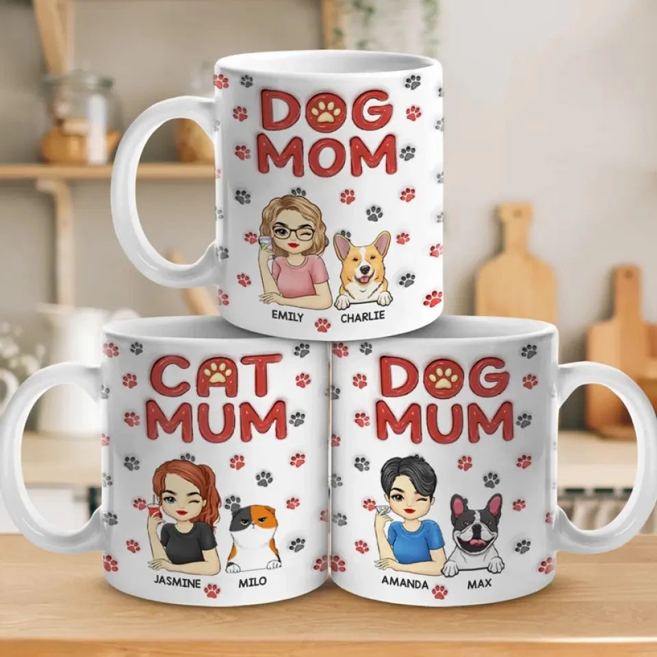 Life Is Hard, Pets Make It Better - Dog & Cat Personalized Custom 3D Inflated Effect Printed Mug - Gift For Pet Owners, Pet Lovers 4 Life Is Hard, Pets Make It Better - Dog & Cat Personalized Custom 3D Inflated Effect Printed Mug - Gift For Pet Owners, Pet Lovers - Image 4