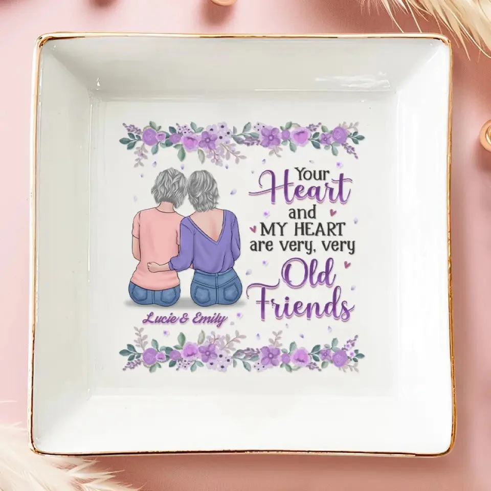 Ancient Hearts, Eternal Friends - Bestie Personalized Custom Jewelry Dish - Gift For Best Friends, BFF, Sisters 1 Ancient Hearts, Eternal Friends - Bestie Personalized Custom Jewelry Dish - Gift For Best Friends, BFF, Sisters