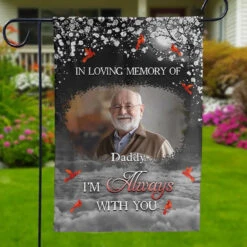 Custom Photo In Loving Memory - Memorial Personalized Custom Flag - Sympathy Gift For Family Members -Pawfect House Store 669db4d2c7e94