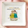 A Friend Is God's Way Of Making Sure We Never Walk Alone - Bestie Personalized Custom Jewelry Dish - Gift For Best Friends, BFF, Sisters