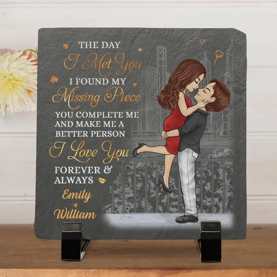 By Your Side Is Where I Want To Be - Couple Personalized Custom Square Shaped Stone With Stand - Gift For Husband Wife, Anniversary 2 By Your Side Is Where I Want To Be - Couple Personalized Custom Square Shaped Stone With Stand - Gift For Husband Wife, Anniversary - Image 2