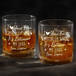 Your Face Is A Work Of Art - Couple Personalized Custom Whiskey Glass - Gift For Husband Wife, Anniversary -Pawfect House Store 669f38e73f2b5