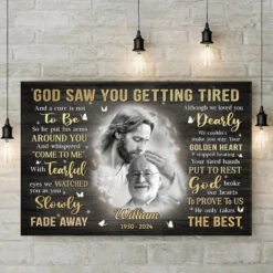Custom Photo God Saw You Getting Tired - Memorial Personalized Custom Horizontal Canvas - Sympathy Gift For Family Members 9 Custom Photo God Saw You Getting Tired - Memorial Personalized Custom Horizontal Canvas - Sympathy Gift For Family Members -Pawfect House Store 66a0804940ecc
