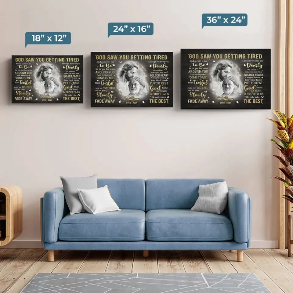 Custom Photo God Saw You Getting Tired - Memorial Personalized Custom Horizontal Canvas - Sympathy Gift For Family Members 6 Custom Photo God Saw You Getting Tired - Memorial Personalized Custom Horizontal Canvas - Sympathy Gift For Family Members - Image 6