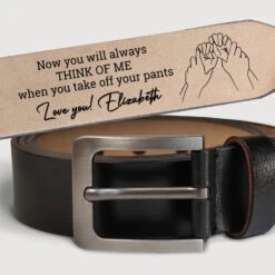 Congrats On Being My Husband - Couple Personalized Custom Engraved Leather Belt - Gift For Husband Wife, Anniversary -Pawfect House Store 66a0aa2eaa012