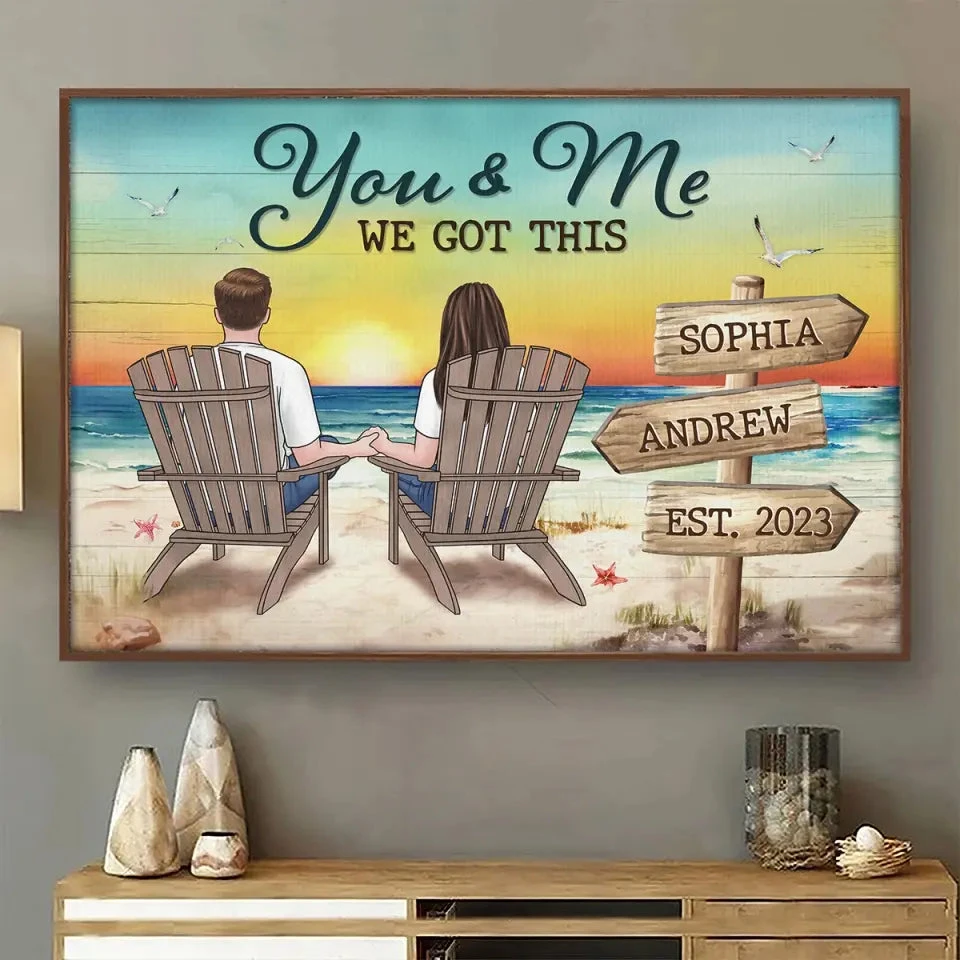 I Need You Like A Heart Needs A Beat - Couple Personalized Custom Horizontal Poster - Gift For Husband Wife, Anniversary 1 I Need You Like A Heart Needs A Beat - Couple Personalized Custom Horizontal Poster - Gift For Husband Wife, Anniversary