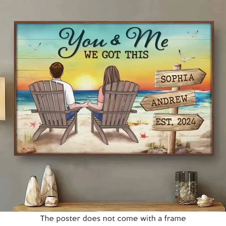 I Need You Like A Heart Needs A Beat - Couple Personalized Custom Horizontal Poster - Gift For Husband Wife, Anniversary 2 I Need You Like A Heart Needs A Beat - Couple Personalized Custom Horizontal Poster - Gift For Husband Wife, Anniversary - Image 2