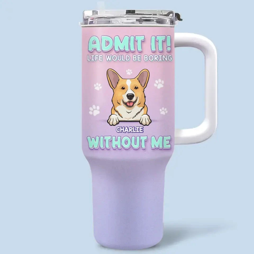 Fur-Real Friendships Last A Lifetime - Dog & Cat Personalized Custom 40 Oz Stainless Steel Tumbler With Handle - Gift For Pet Owners, Pet Lovers 2 Fur-Real Friendships Last A Lifetime - Dog & Cat Personalized Custom 40 Oz Stainless Steel Tumbler With Handle - Gift For Pet Owners, Pet Lovers - Image 2