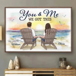 Two Hearts And Four Paws Make A Happy Home - Dog Personalized Custom Horizontal Poster - Gift For Couples, Pet Owners, Pet Lovers