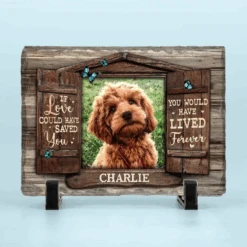 Custom Photo Forever In My Heart - Memorial Personalized Custom Rectangle Shaped Stone With Stand - Sympathy Gift For Pet Owners, Pet Lovers -Pawfect House Store 66a33139e6294