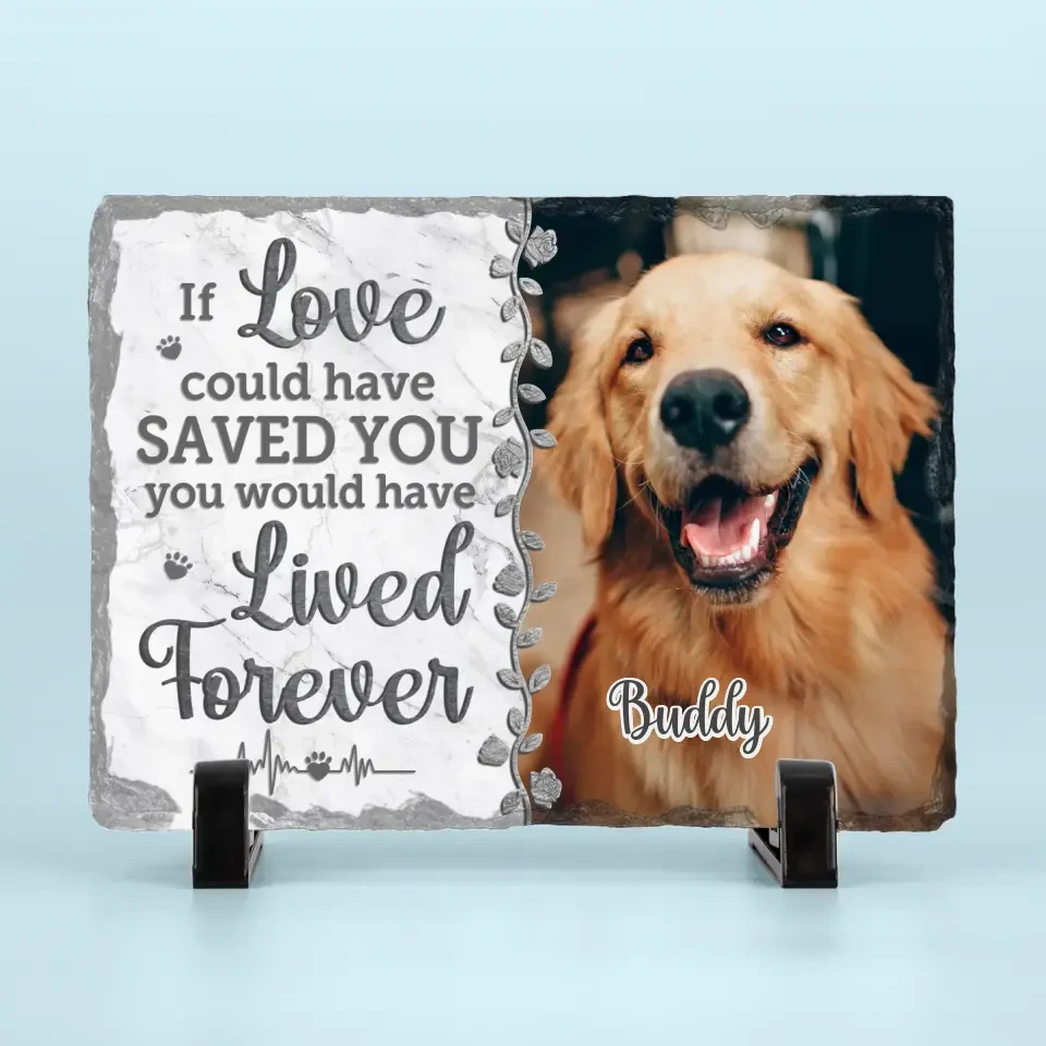 Custom Photo A Heartbeat At My Feet - Memorial Personalized Custom Rectangle Shaped Stone With Stand - Sympathy Gift For Pet Owners, Pet Lovers 4 Custom Photo A Heartbeat At My Feet - Memorial Personalized Custom Rectangle Shaped Stone With Stand - Sympathy Gift For Pet Owners, Pet Lovers - Image 4