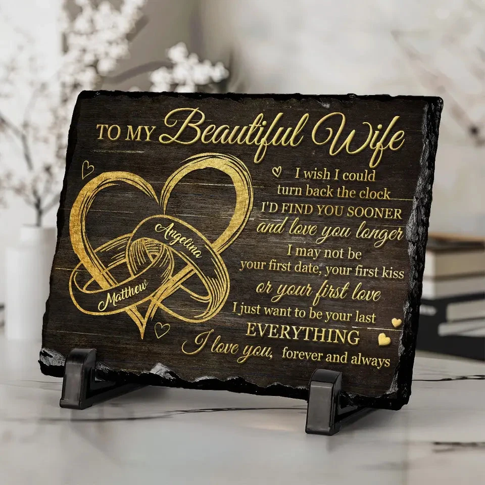 I Just Want To Be Your Last Everything - Couple Personalized Custom Rectangle Shaped Stone With Stand - Gift For Husband Wife, Anniversary 2 I Just Want To Be Your Last Everything - Couple Personalized Custom Rectangle Shaped Stone With Stand - Gift For Husband Wife, Anniversary - Image 2