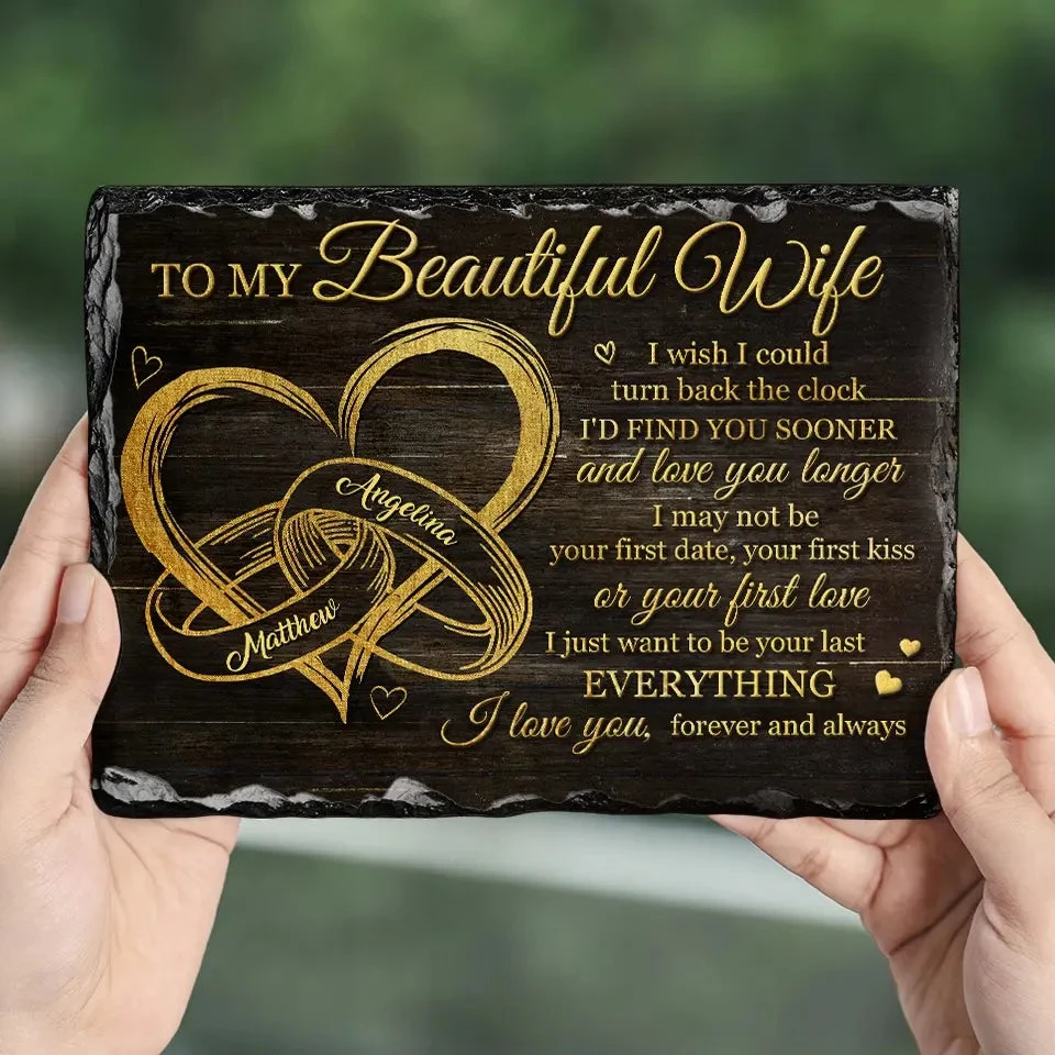 I Just Want To Be Your Last Everything - Couple Personalized Custom Rectangle Shaped Stone With Stand - Gift For Husband Wife, Anniversary 3 I Just Want To Be Your Last Everything - Couple Personalized Custom Rectangle Shaped Stone With Stand - Gift For Husband Wife, Anniversary - Image 3