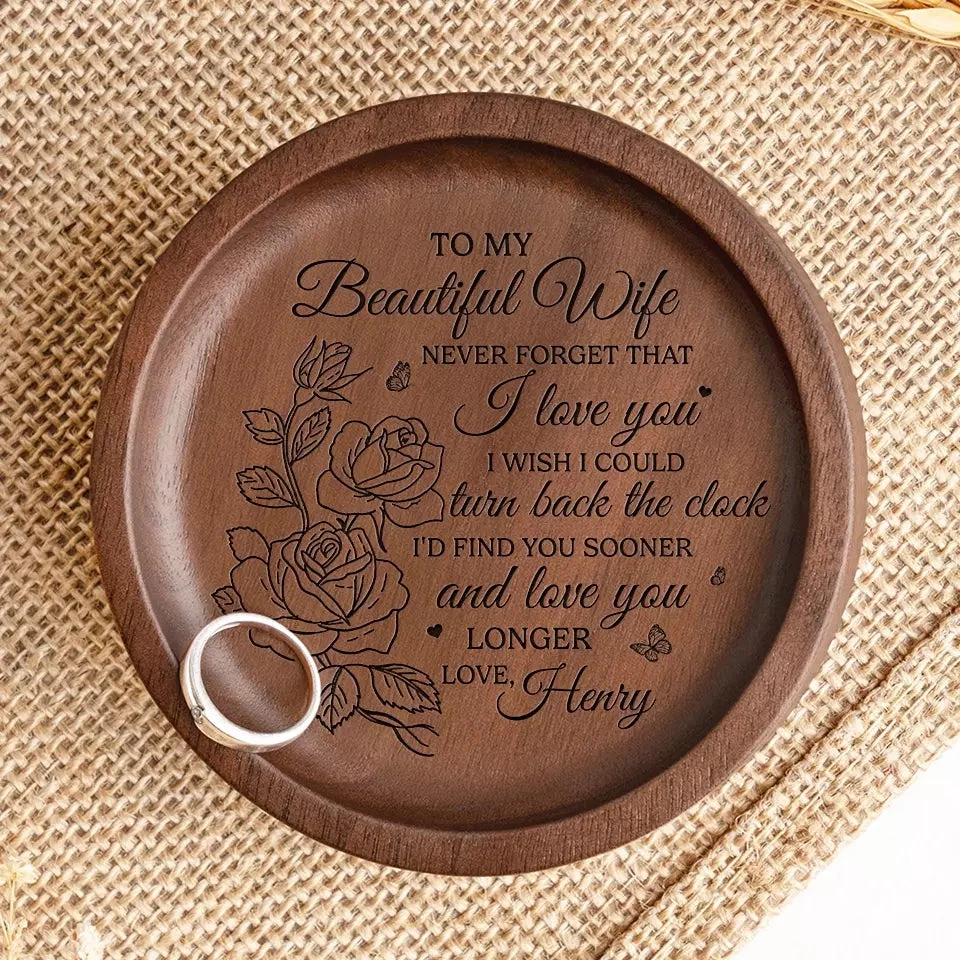 At The Touch Of Love, Everyone Becomes A Poet - Couple Personalized Custom Wooden Jewelry Dish - Gift For Husband Wife, Anniversary 3 At The Touch Of Love, Everyone Becomes A Poet - Couple Personalized Custom Wooden Jewelry Dish - Gift For Husband Wife, Anniversary - Image 3