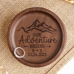 Here's To New Beginnings - Couple Personalized Custom Wooden Jewelry Dish - Gift For Husband Wife, Anniversary 7 Here's To New Beginnings - Couple Personalized Custom Wooden Jewelry Dish - Gift For Husband Wife, Anniversary -Pawfect House Store 66a9c5fcc1743