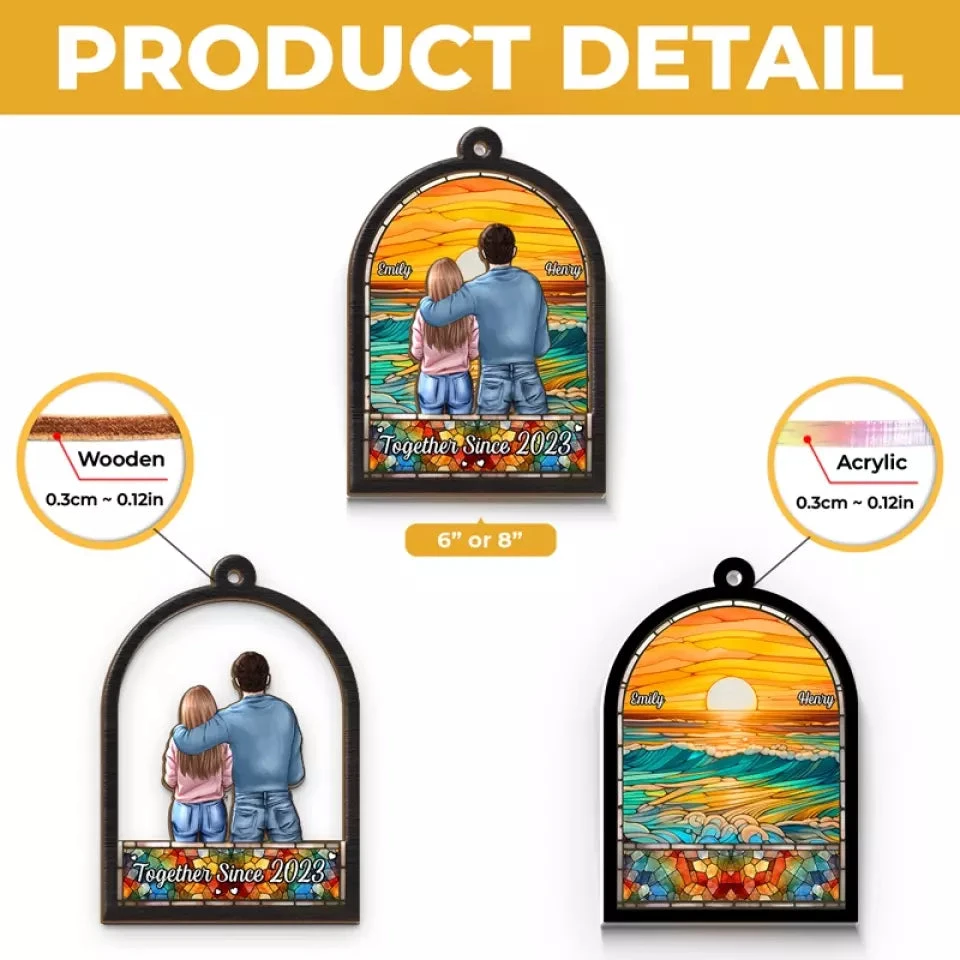 I'll Stop The World And Melt With You - Couple Personalized Window Hanging Suncatcher - Gift For Husband Wife, Anniversary 4 I'll Stop The World And Melt With You - Couple Personalized Window Hanging Suncatcher - Gift For Husband Wife, Anniversary - Image 4