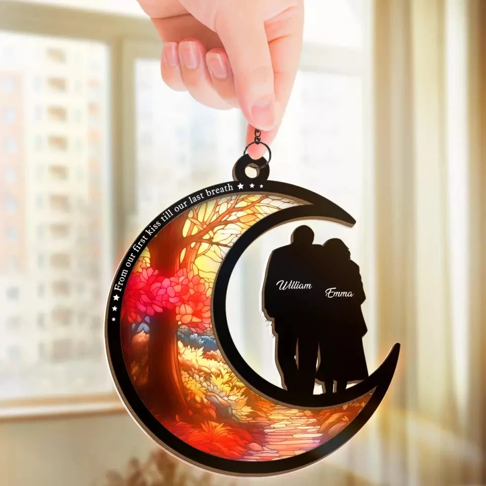 From Our First Kiss Till Our Last Breath - Couple Personalized Window Hanging Suncatcher - Gift For Husband Wife, Anniversary 3 From Our First Kiss Till Our Last Breath - Couple Personalized Window Hanging Suncatcher - Gift For Husband Wife, Anniversary - Image 3