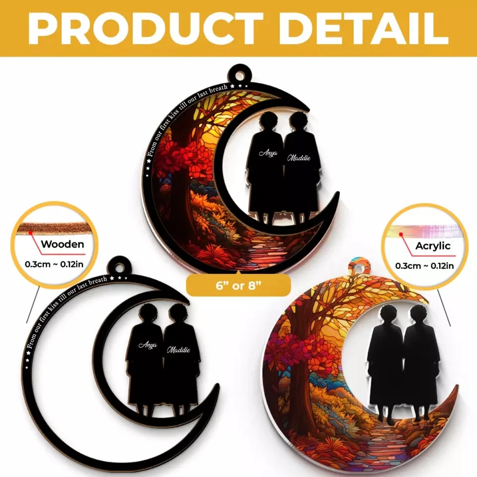 From Our First Kiss Till Our Last Breath - Couple Personalized Window Hanging Suncatcher - Gift For Husband Wife, Anniversary 5 From Our First Kiss Till Our Last Breath - Couple Personalized Window Hanging Suncatcher - Gift For Husband Wife, Anniversary - Image 5