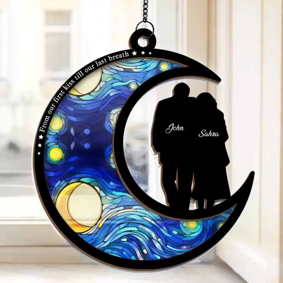From Our First Kiss Till Our Last Breath - Couple Personalized Window Hanging Suncatcher - Gift For Husband Wife, Anniversary 6 From Our First Kiss Till Our Last Breath - Couple Personalized Window Hanging Suncatcher - Gift For Husband Wife, Anniversary - Image 6