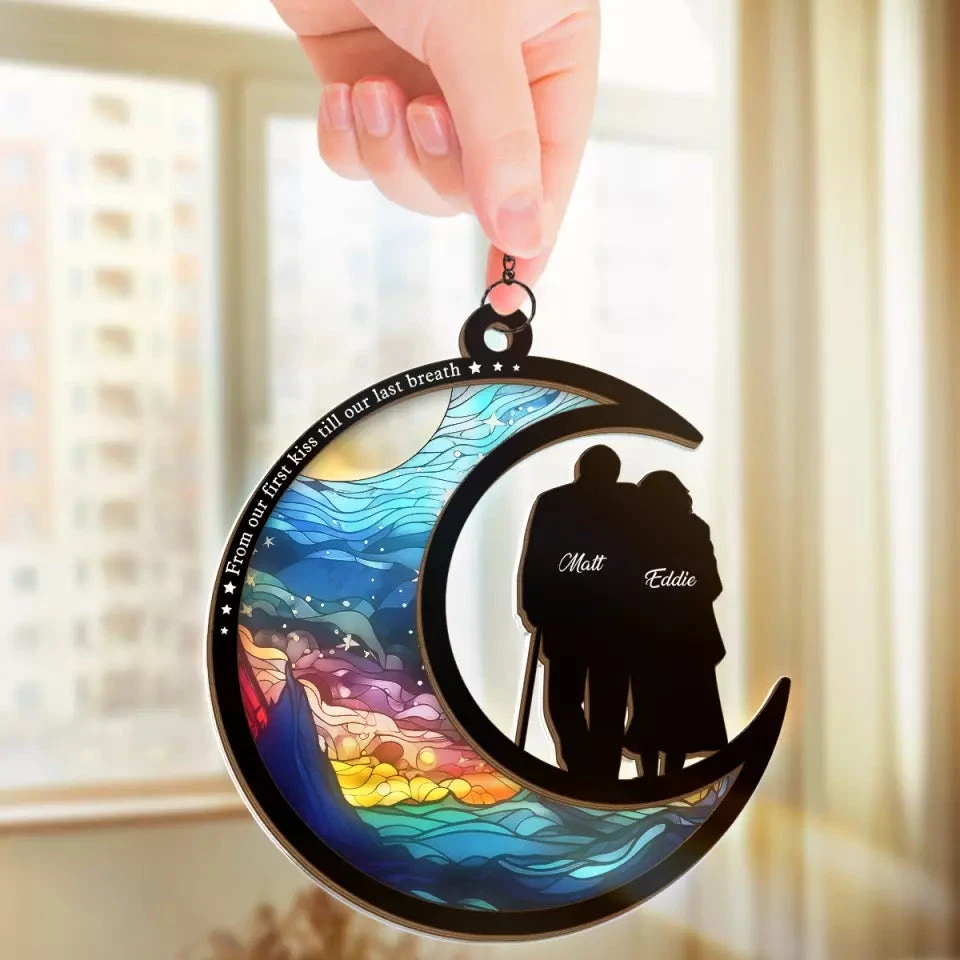 From Our First Kiss Till Our Last Breath - Couple Personalized Window Hanging Suncatcher - Gift For Husband Wife, Anniversary 7 From Our First Kiss Till Our Last Breath - Couple Personalized Window Hanging Suncatcher - Gift For Husband Wife, Anniversary - Image 7