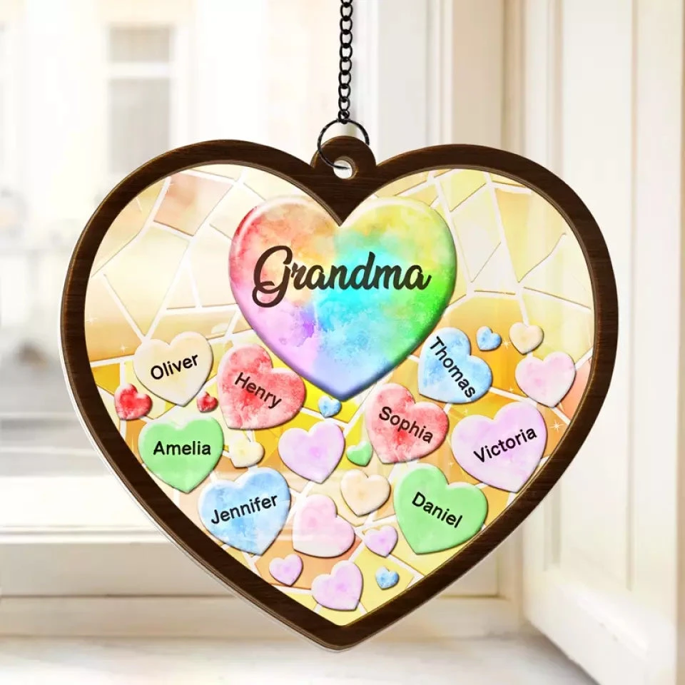 We Have You In Our Hearts - Family Personalized Window Hanging Suncatcher - Gift For Mom, Grandma 1 We Have You In Our Hearts - Family Personalized Window Hanging Suncatcher - Gift For Mom, Grandma