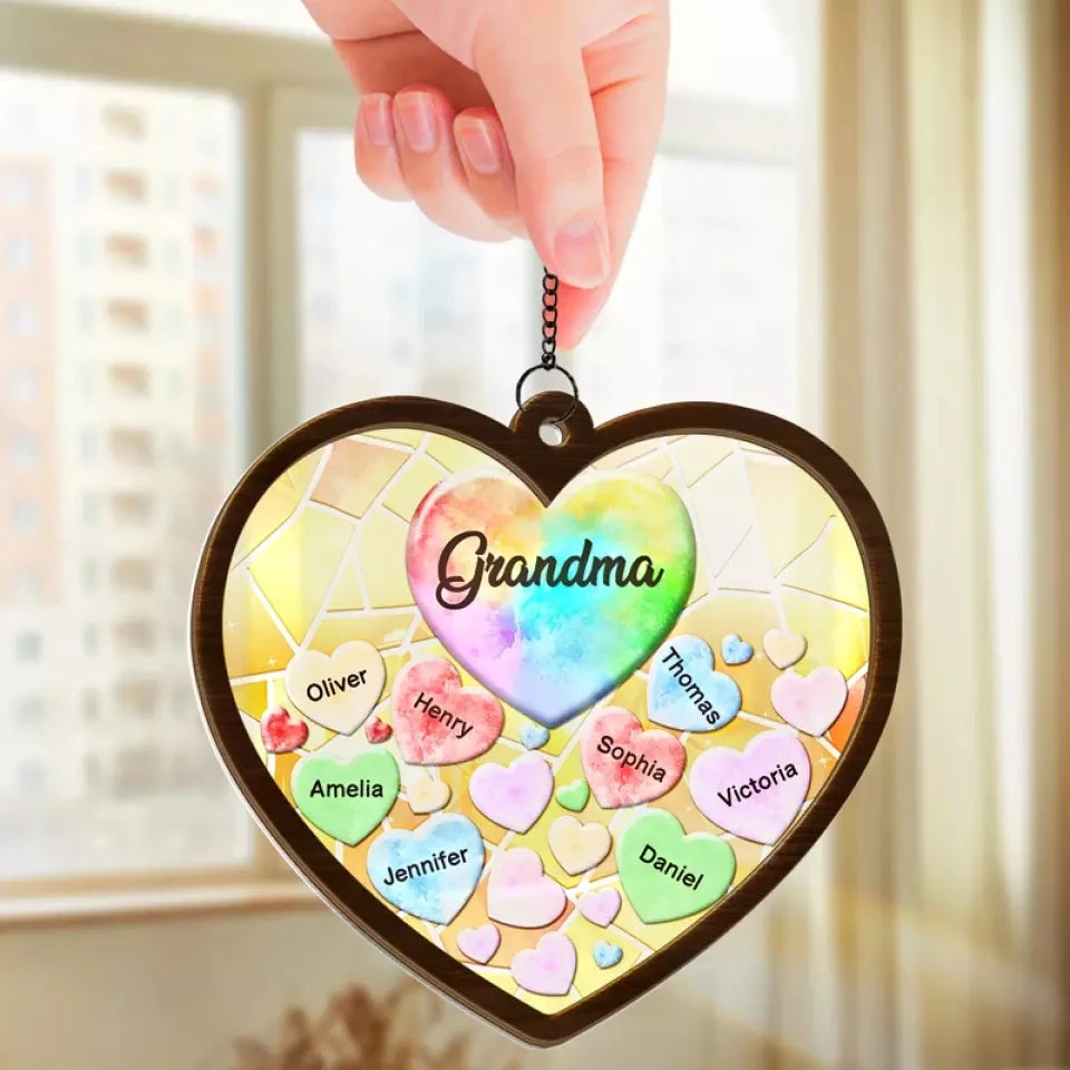 We Have You In Our Hearts - Family Personalized Window Hanging Suncatcher - Gift For Mom, Grandma 3 We Have You In Our Hearts - Family Personalized Window Hanging Suncatcher - Gift For Mom, Grandma - Image 3