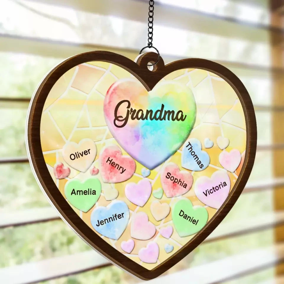 We Have You In Our Hearts - Family Personalized Window Hanging Suncatcher - Gift For Mom, Grandma 4 We Have You In Our Hearts - Family Personalized Window Hanging Suncatcher - Gift For Mom, Grandma - Image 4