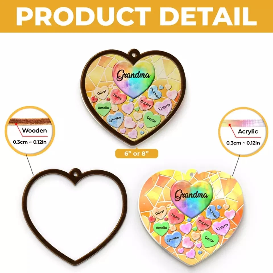 We Have You In Our Hearts - Family Personalized Window Hanging Suncatcher - Gift For Mom, Grandma 5 We Have You In Our Hearts - Family Personalized Window Hanging Suncatcher - Gift For Mom, Grandma - Image 5