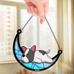 Crossing The Rainbow Bridge, Leaving Imprints On Our Hearts - Memorial Personalized Window Hanging Suncatcher - Sympathy Gift For Pet Owners, Pet Lovers -Pawfect House Store 66a9f918e5487