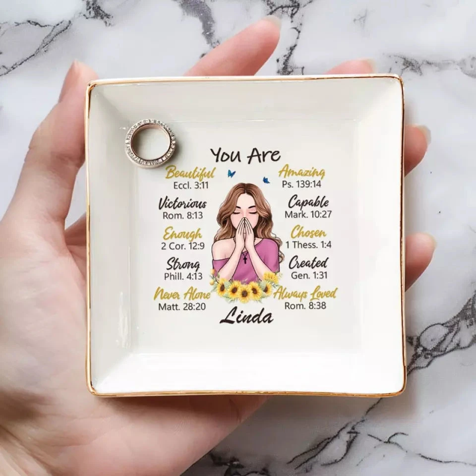 Praying For Your Strength And Comfort - Bestie Personalized Custom Jewelry Dish - Gift For Best Friends, BFF, Sisters 4 Praying For Your Strength And Comfort - Bestie Personalized Custom Jewelry Dish - Gift For Best Friends, BFF, Sisters - Image 4