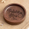Future Mrs - Couple Personalized Custom Wooden Jewelry Dish - Gift For Husband Wife, Anniversary