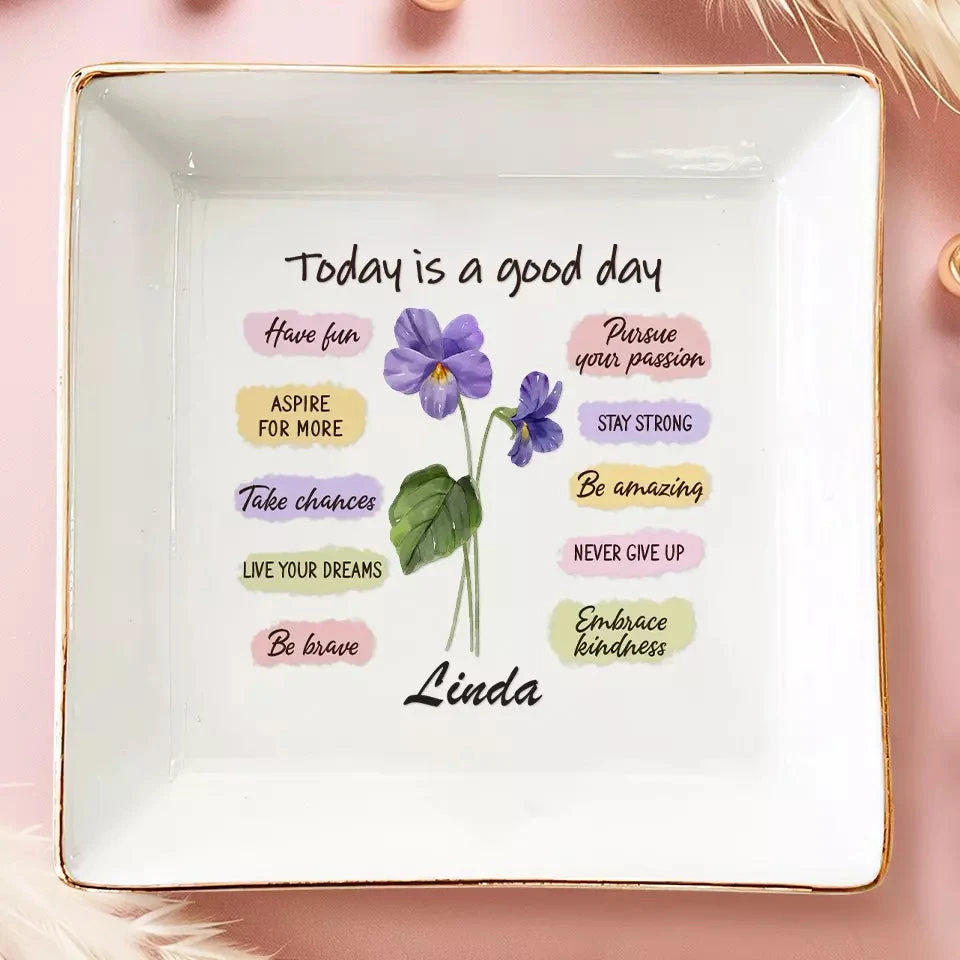 Today Is A Good Day - Bestie Personalized Custom Jewelry Dish - Gift For Best Friends, BFF, Sisters 1 Today Is A Good Day - Bestie Personalized Custom Jewelry Dish - Gift For Best Friends, BFF, Sisters