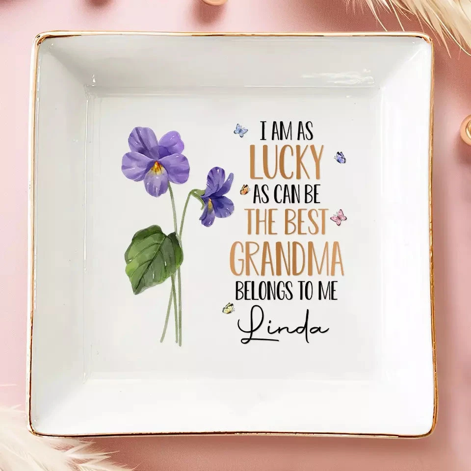 The Best Grandma Belongs To Me - Family Personalized Custom Jewelry Dish - Gift For Grandma 1 The Best Grandma Belongs To Me - Family Personalized Custom Jewelry Dish - Gift For Grandma