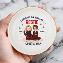 Christmas Lights And Best Friend Vibes - Bestie Personalized Custom Jewelry Dish - Christmas Gift For Best Friends, BFF, Sisters -Pawfect House Store 66b0a762e6f12