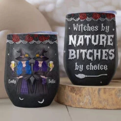 You're My Favorite Witch To Witch About Witches With - Bestie Personalized Custom Wine Tumbler - Halloween Gift For Best Friends, BFF, Sisters -Pawfect House Store 66b1dc16865dc