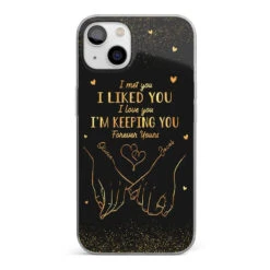 Your Hand Fits Perfectly In Mine - Couple Personalized Custom Clear Phone Case - Gift For Husband Wife, Anniversary