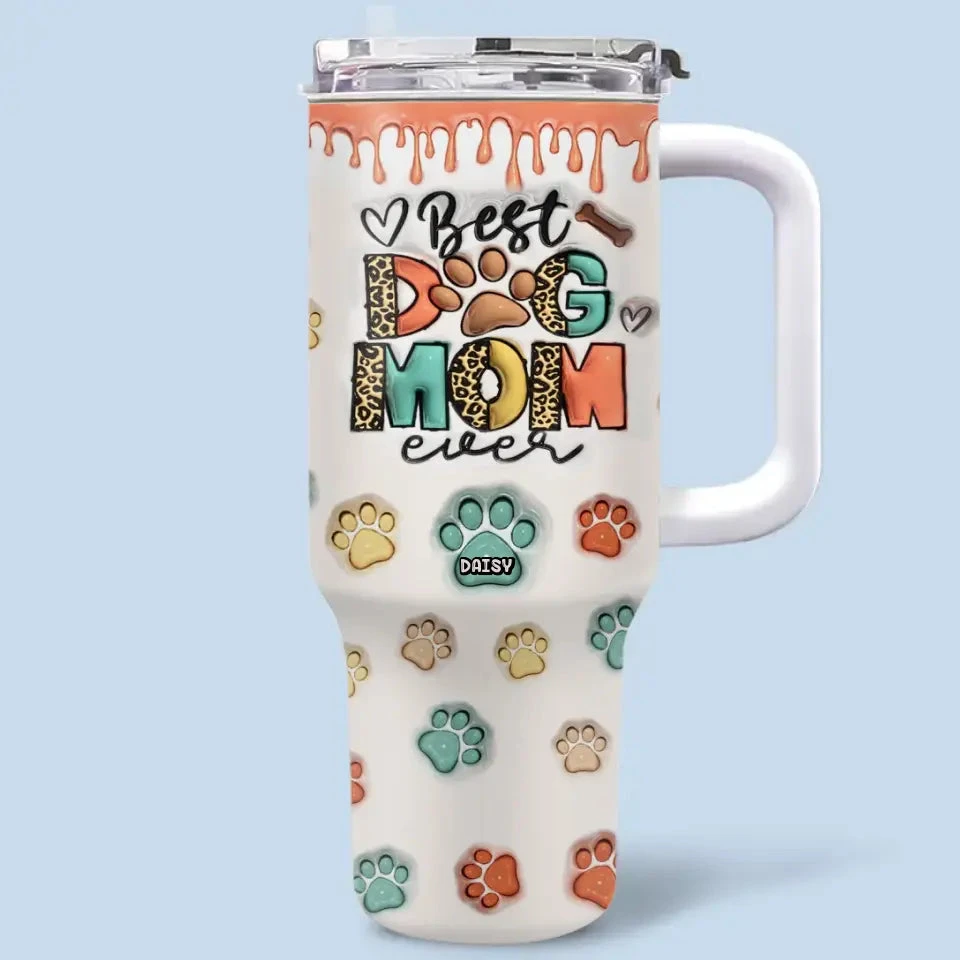 Pets Are The Best Example Of Unconditional Love - Dog & Cat Personalized Custom 3D Inflated Effect Printed 40 Oz Stainless Steel Tumbler With Handle - Gift For Pet Owners, Pet Lovers 2 Pets Are The Best Example Of Unconditional Love - Dog & Cat Personalized Custom 3D Inflated Effect Printed 40 Oz Stainless Steel Tumbler With Handle - Gift For Pet Owners, Pet Lovers - Image 2