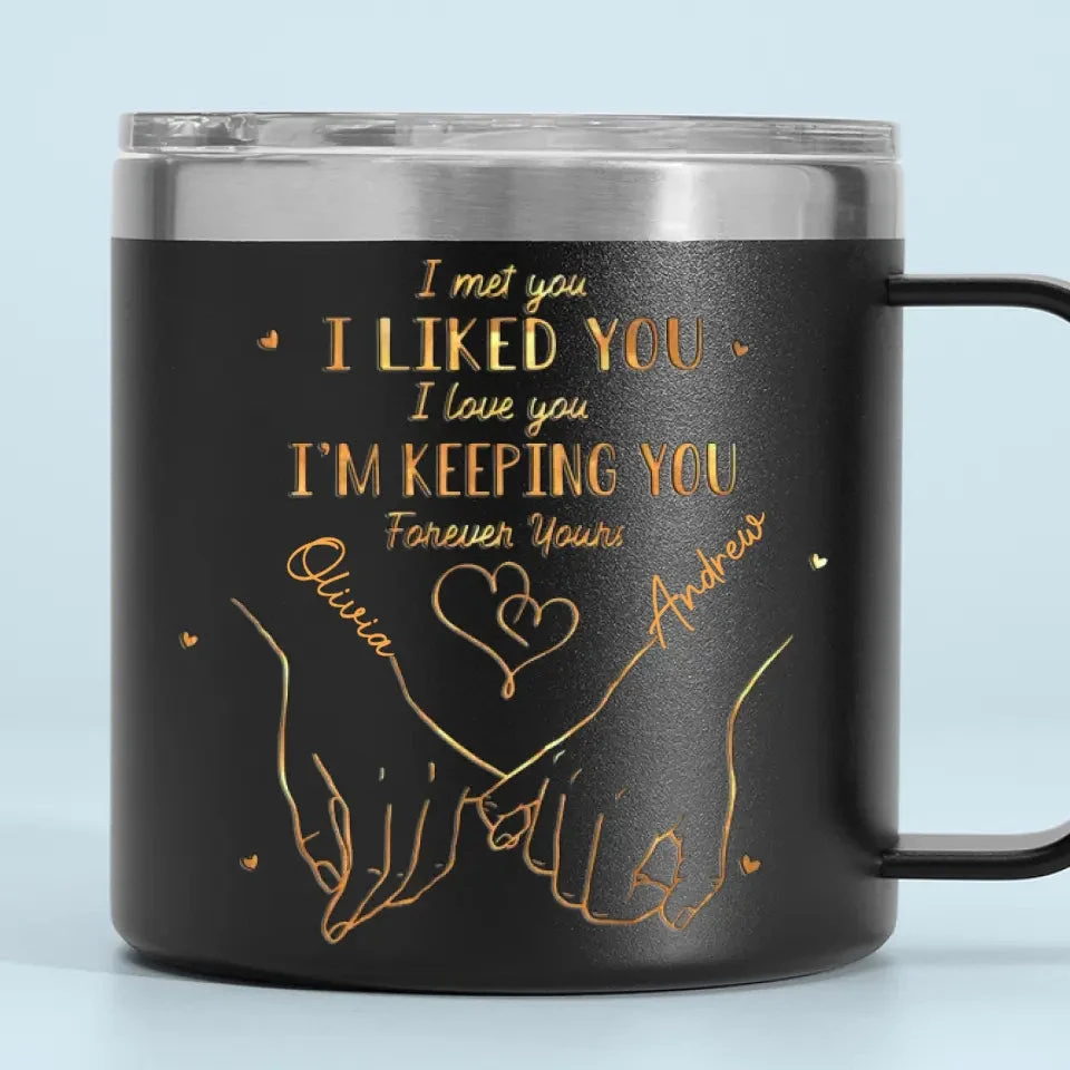 You're Always My Favorite Person - Couple Personalized Custom 14oz Stainless Steel Tumbler With Handle - Gift For Husband Wife, Anniversary 5 You're Always My Favorite Person - Couple Personalized Custom 14oz Stainless Steel Tumbler With Handle - Gift For Husband Wife, Anniversary - Image 5