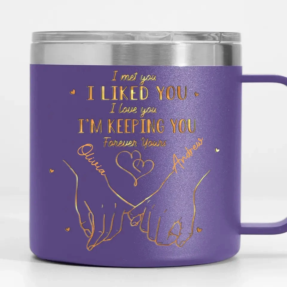 You're Always My Favorite Person - Couple Personalized Custom 14oz Stainless Steel Tumbler With Handle - Gift For Husband Wife, Anniversary 8 You're Always My Favorite Person - Couple Personalized Custom 14oz Stainless Steel Tumbler With Handle - Gift For Husband Wife, Anniversary - Image 8