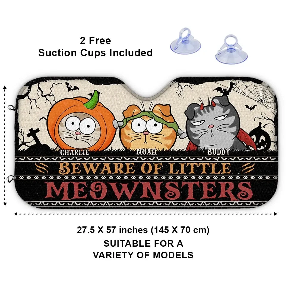 Beware Of Little Meownster - Cat Personalized Custom Auto Windshield Sunshade, Car Window Protector - Halloween Gift For Pet Owners, Pet Lovers 3 Beware Of Little Meownster - Cat Personalized Custom Auto Windshield Sunshade, Car Window Protector - Halloween Gift For Pet Owners, Pet Lovers - Image 3